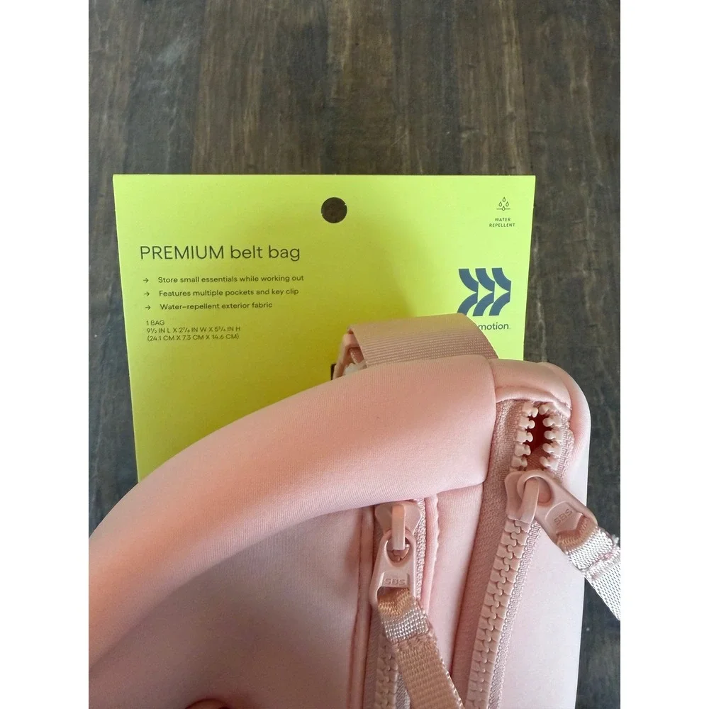 NWT All in Motion Premium Belt‎ Bag Pink Faux Neoprene Water Repellent